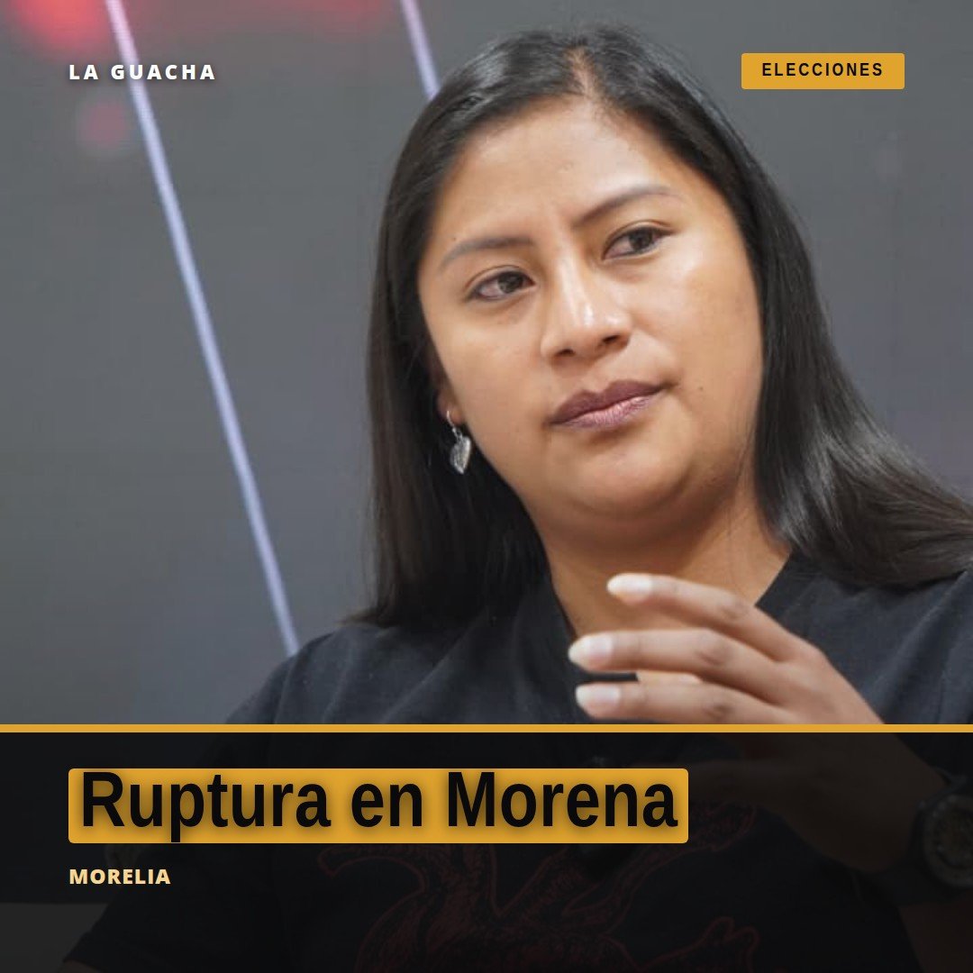 Foto de Celeste Ascencio hablando ante micrófono, con fondo neutro, representando la ruptura en Morena