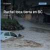 Imagen representativa del ciclón rachel baja california con nubes oscuras, oleaje fuerte en la costa de Baja California y
