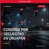 Ilustración simbólica de balanza de justicia y mapa de Uruapan, Michoacán, relacionada con secuestro agravado uruapan