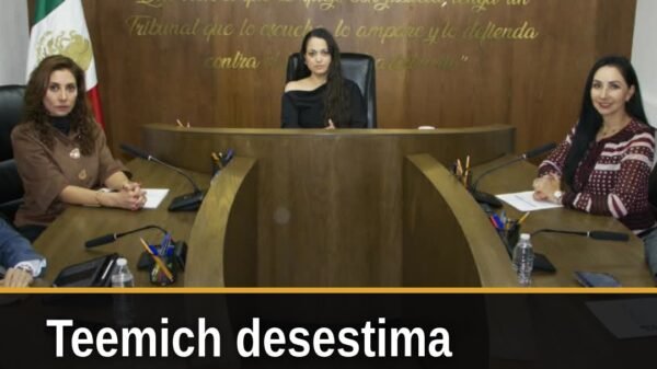 Sala de sesiones del Tribunal Electoral del Estado de Michoacán (Teemich) durante resolución sobre actos anticipados morón