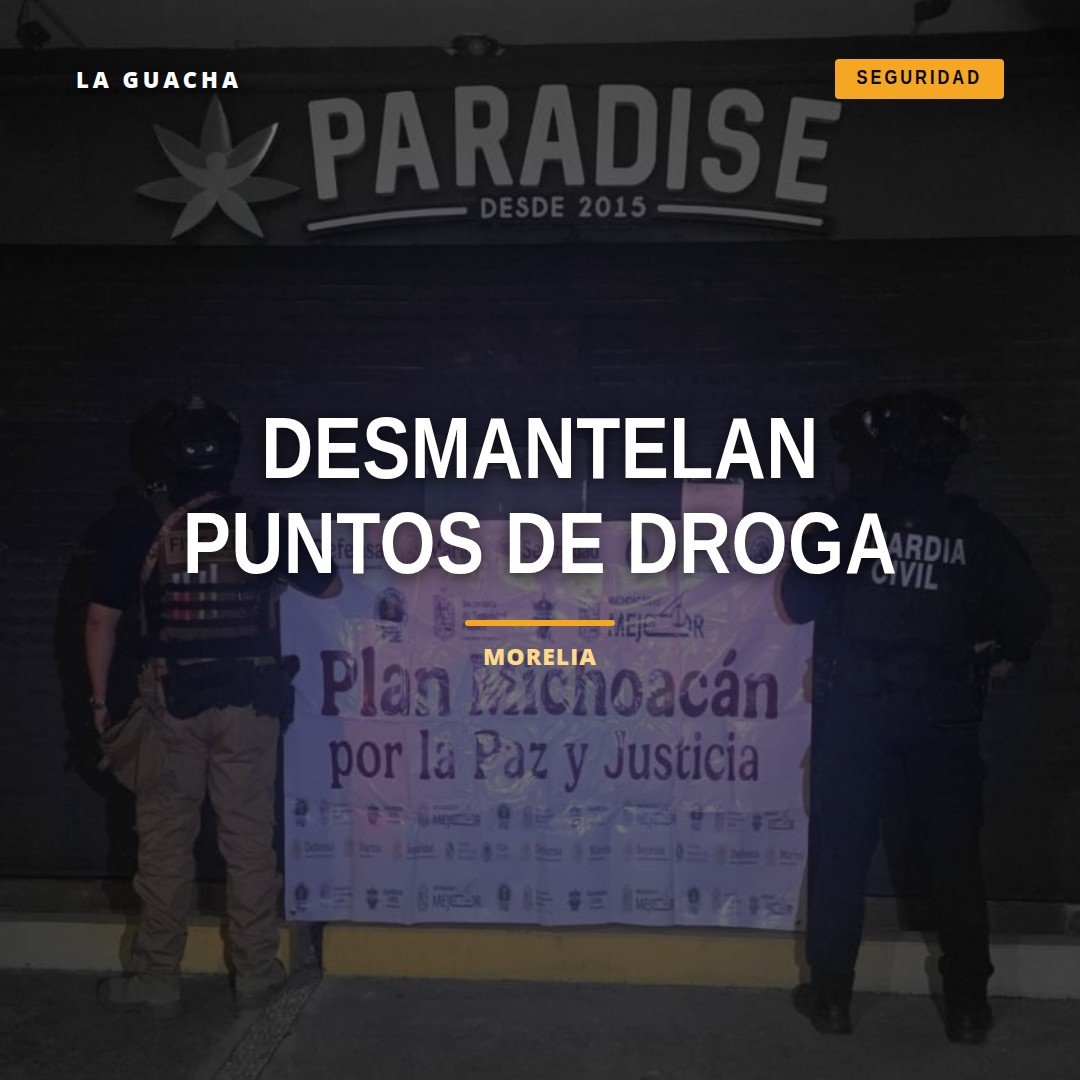 Imagen ilustrativa de operativo policial en Morelia durante desmantelamiento de puntos de venta de droga morelia