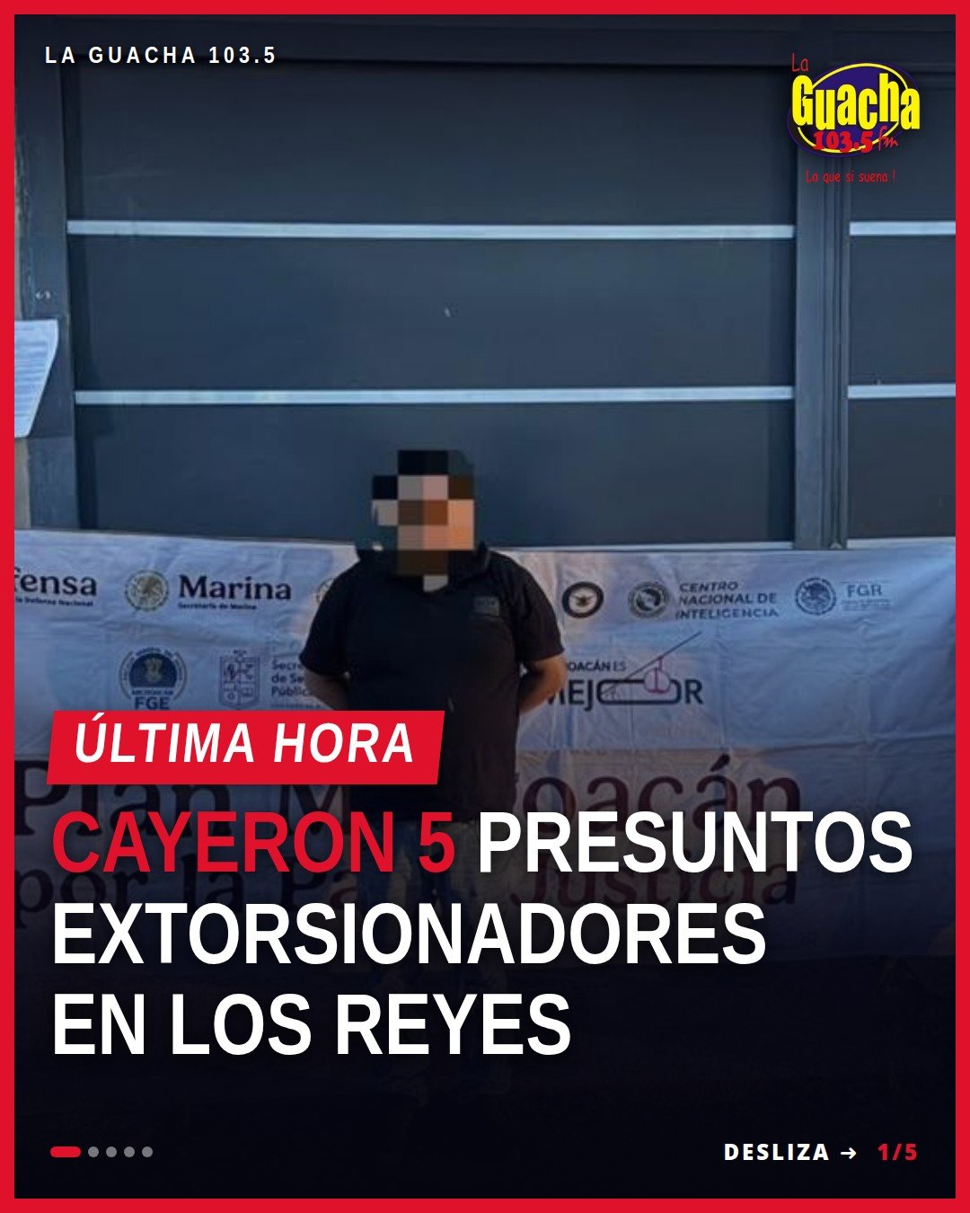 Cinco personas detenidas en Los Reyes, Michoacán, tras operativo contra cobro de extorsiones zamora; se observan armas