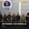 Agentes de la Guardia Civil realizando operativo en la colonia Niños Héroes de Morelia durante el golpe al narcomenudeo en