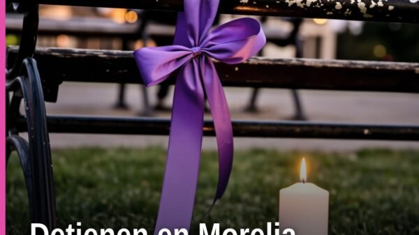 Ilustración simbólica de justicia con balanza y silueta de Morelia al fondo, representando violación equiparada morelia