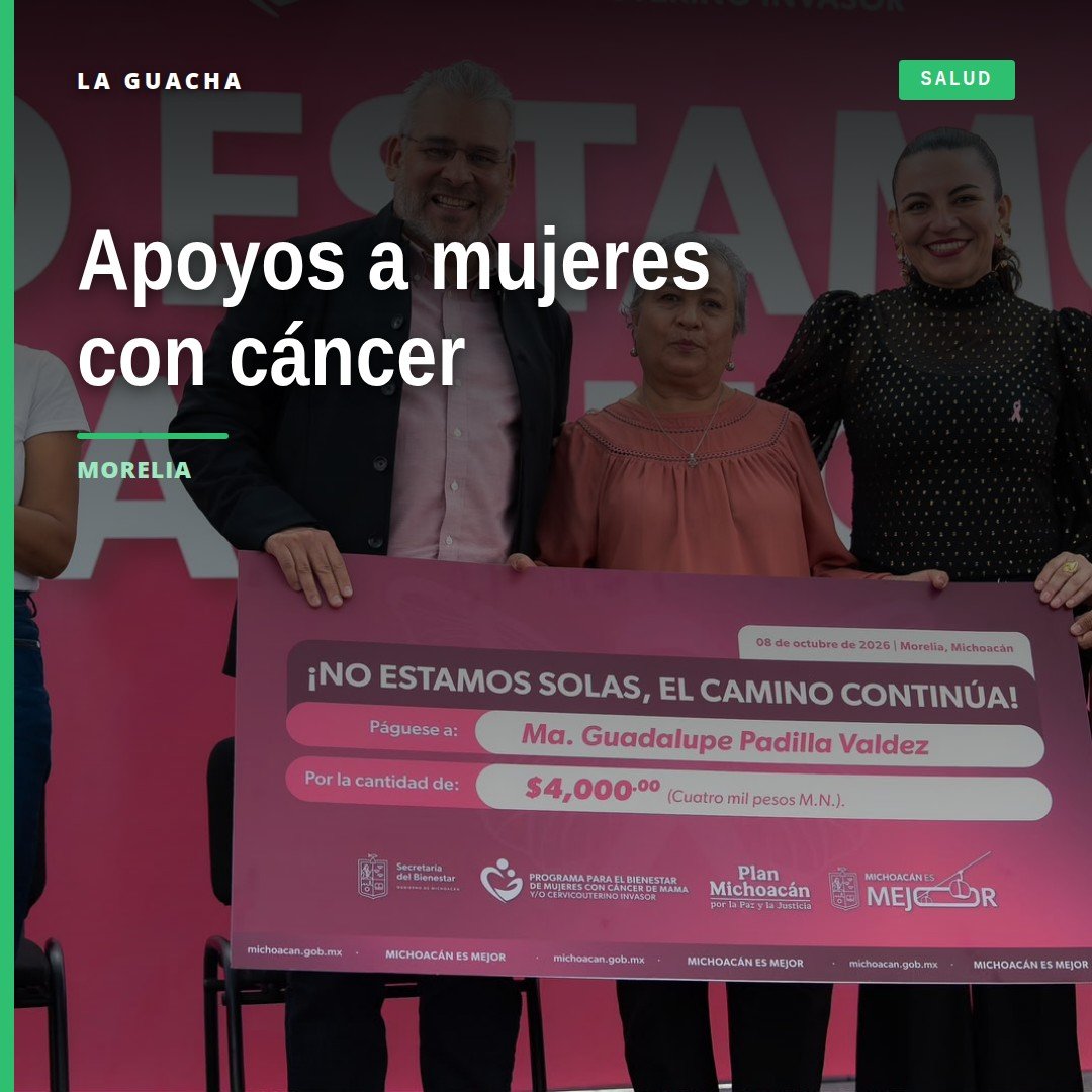 apoyos mujeres cáncer: el gobernador Bedolla entrega apoyos a mujeres beneficiarias del programa en Morelia, Michoacán