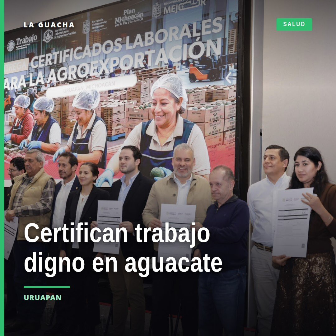 Gobernador Alfredo Ramírez Bedolla entrega certificados laborales a representantes de 125 empresas agroexportadoras de