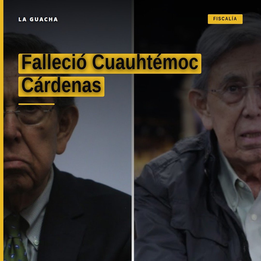 falleció cuauhtémoc cárdenas: retrato formal del político michoacano, fundador del PRD, con bandera mexicana al fondo