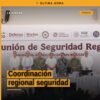Israel Vega Rodríguez, encargado de despacho de la FGE Michoacán, participando en la Novena Reunión de Seguridad Regional