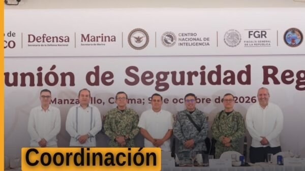 Israel Vega Rodríguez, encargado de despacho de la FGE Michoacán, participando en la Novena Reunión de Seguridad Regional