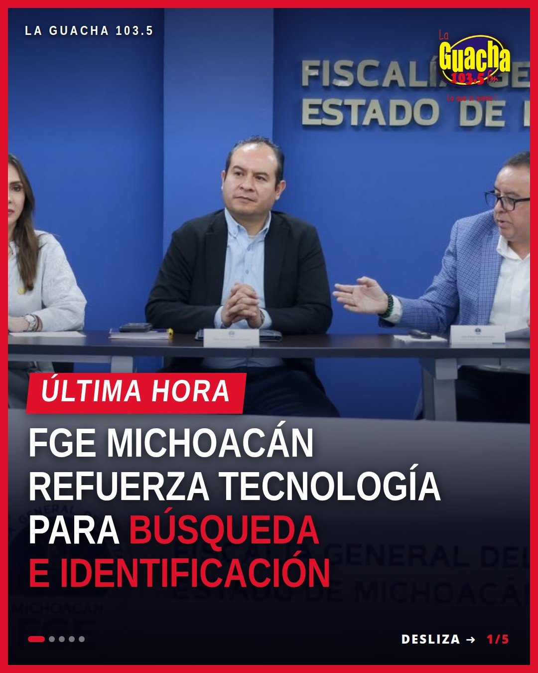 Equipo tecnológico especializado para búsqueda e identificación de personas entregado a la FGE Michoacán en Morelia el 8 de