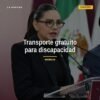 Tres vehículos adaptados del DIF Michoacán estacionados frente al CREE en Morelia, con señalética de transporte gratuito