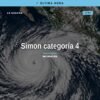Mapa del Pacífico mexicano con huracán Simon categoría 4 acercándose a Colima y Michoacán, y tormenta Rachel frente a Baja