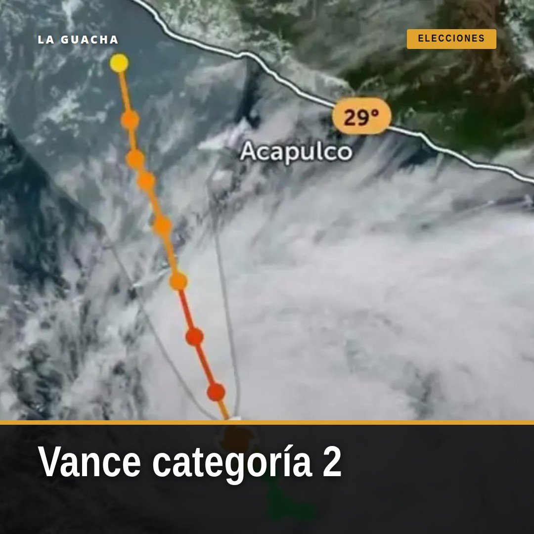 Mapa del Pacífico mexicano con huracán Vance categoría 2 cerca de las costas de Guerrero y Michoacán