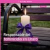 Ilustración simbólica de justicia y género con fondo que evoca Charo, Michoacán, relacionada con el feminicidio en charo