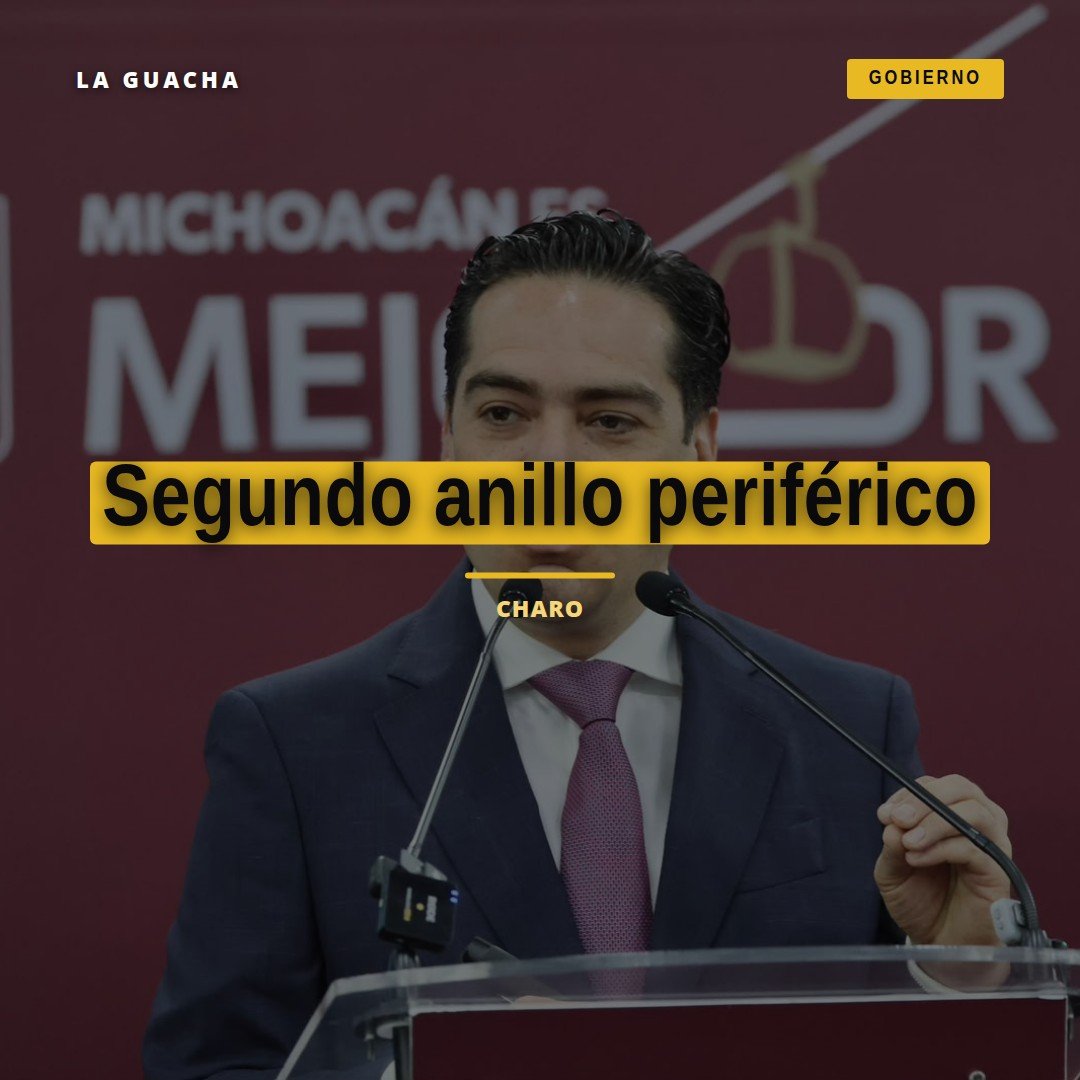 Vista aérea del quinto segmento del segundo anillo periférico en Charo, Michoacán, con el distribuidor vial Jaripeo y