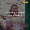 Fotografía de la diputada Belinda Iturbide hablando en Morelia, Michoacán, sobre defensa de la soberanía y el Plan Michoacán