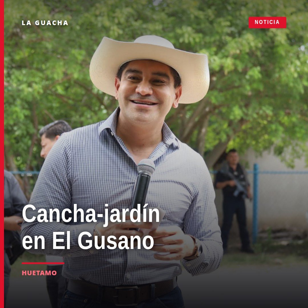 Construcción de cancha-jardín con áreas verdes y juegos infantiles en El Gusano de Huetamo, Michoacán