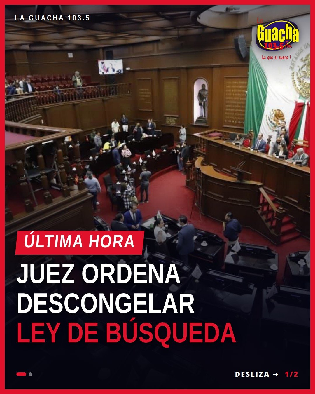 Ilustración simbólica de una balanza de justicia y un mapa de Michoacán, con texto 'ley de búsqueda michoacán'