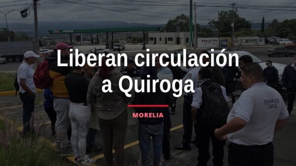 Vialidad de la carretera Morelia-Quiroga despejada tras liberación de la circulación por colonos del poniente de Morelia