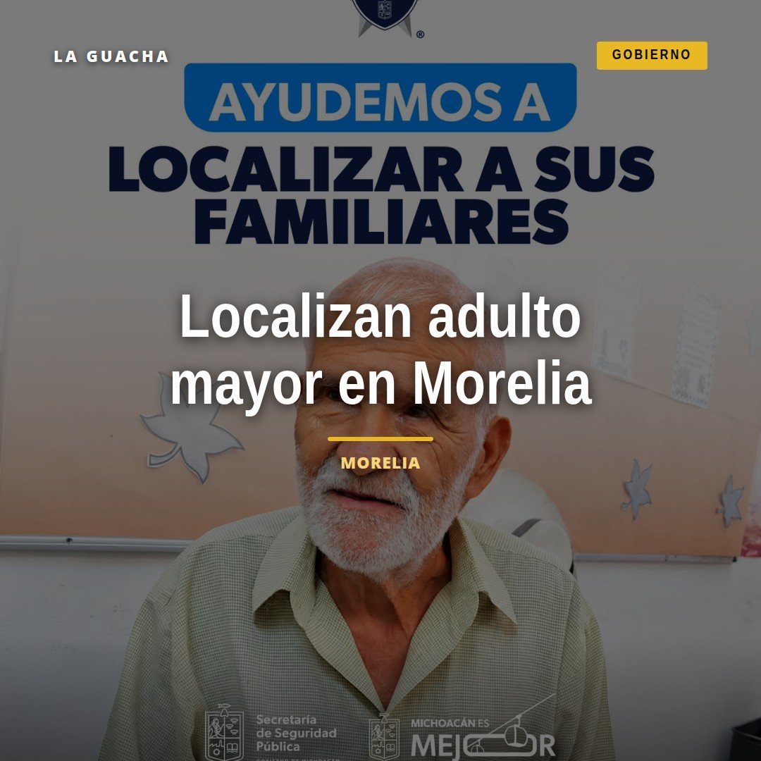 Adulto mayor de 80 años localizado en Morelia, Michoacán; imagen ilustrativa de una persona mayor con ropa descrita