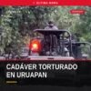 Escena del crimen en brecha de Caltzontzin, Uruapan, con acordonamiento policial y presencia de la Fiscalía General del