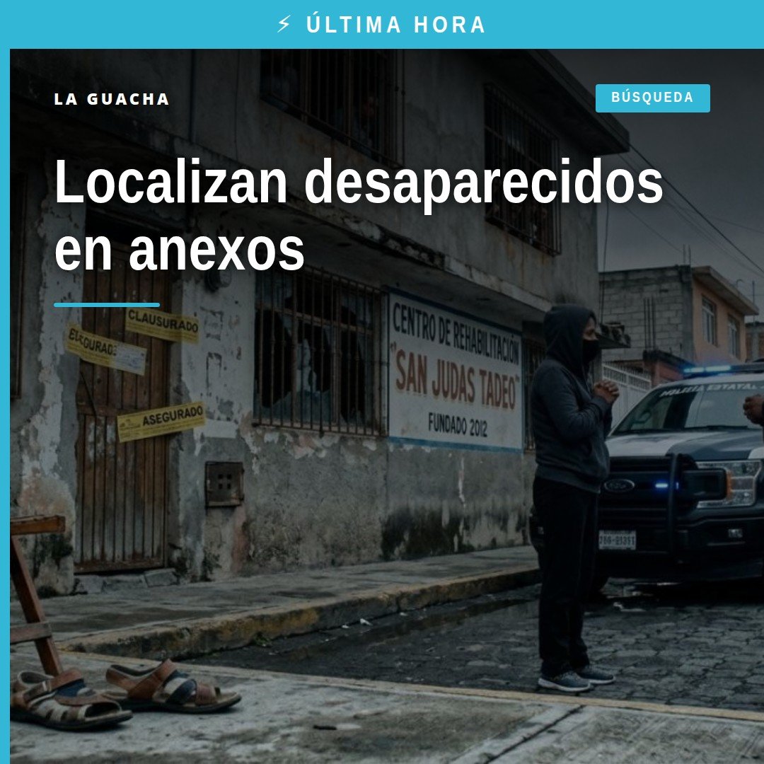 Ilustración simbólica de una mano sosteniendo una luz frente a puertas cerradas de un anexo, con texto 'localizan personas