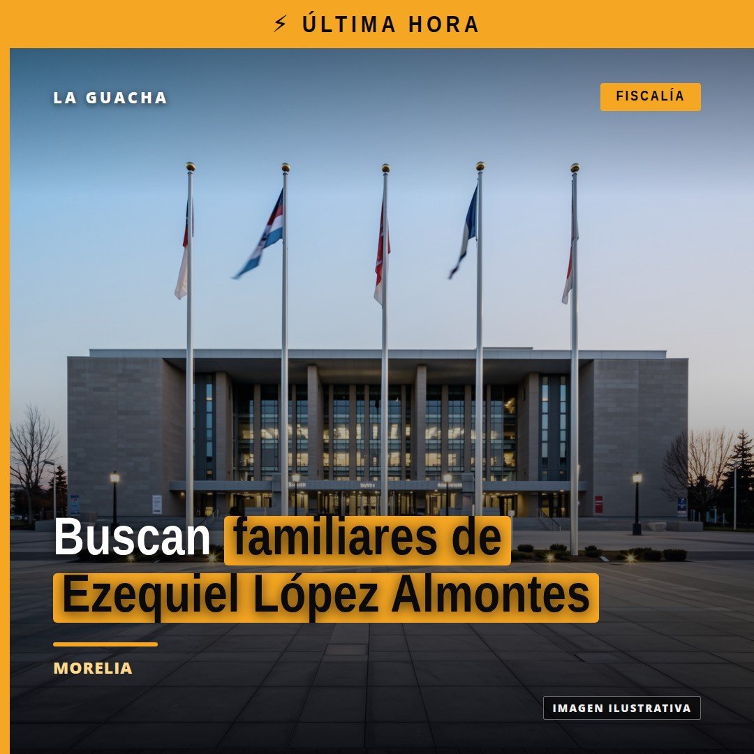 Ilustración simbólica de una persona buscando en un mapa de Morelia, con el texto 'familiares de ezequiel lópez almontes'