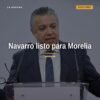 Fotografía de Luis Navarro, secretario de Finanzas y Administración de Michoacán, hablando ante micrófono en Morelia; luis