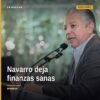 Luis Navarro García hablando con expresión firme y serena en sus oficinas de la SFA en Morelia, con la frase 'frente en alto