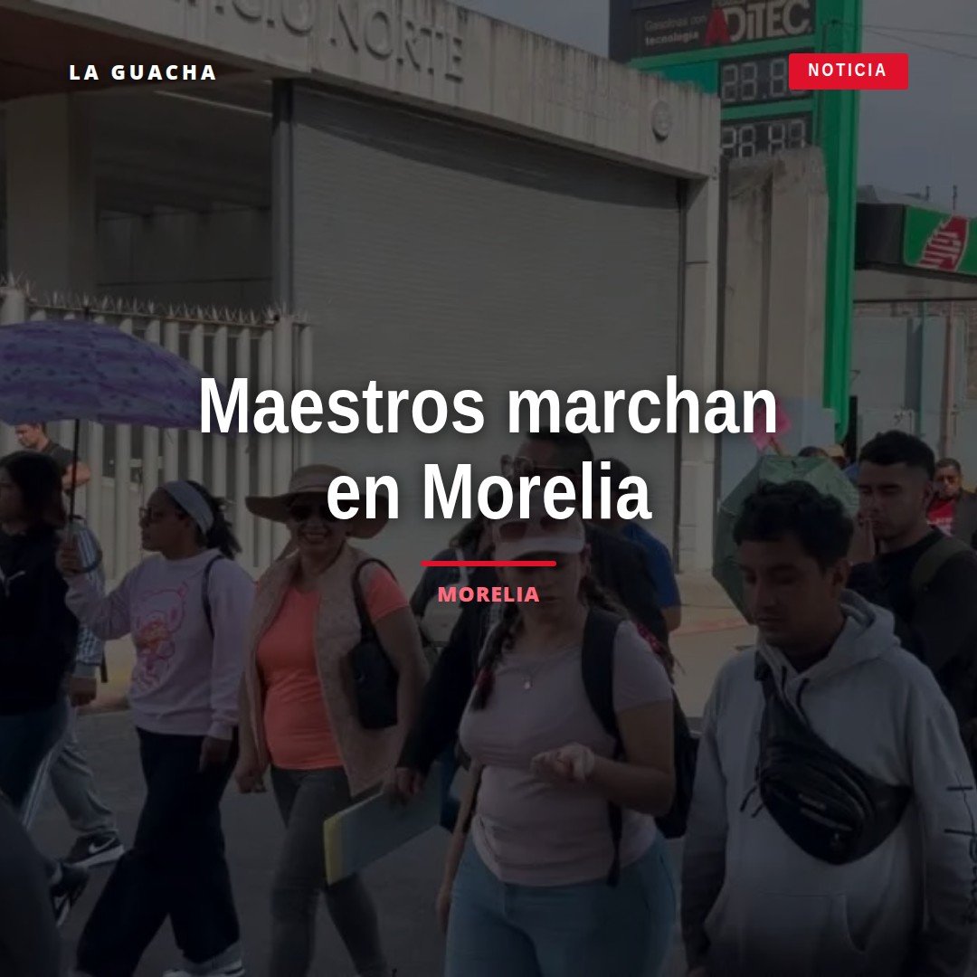 maestros marchan morelia: contingente docente caminando por la calzada La Huerta en Morelia, Michoacán, el 12 de octubre de