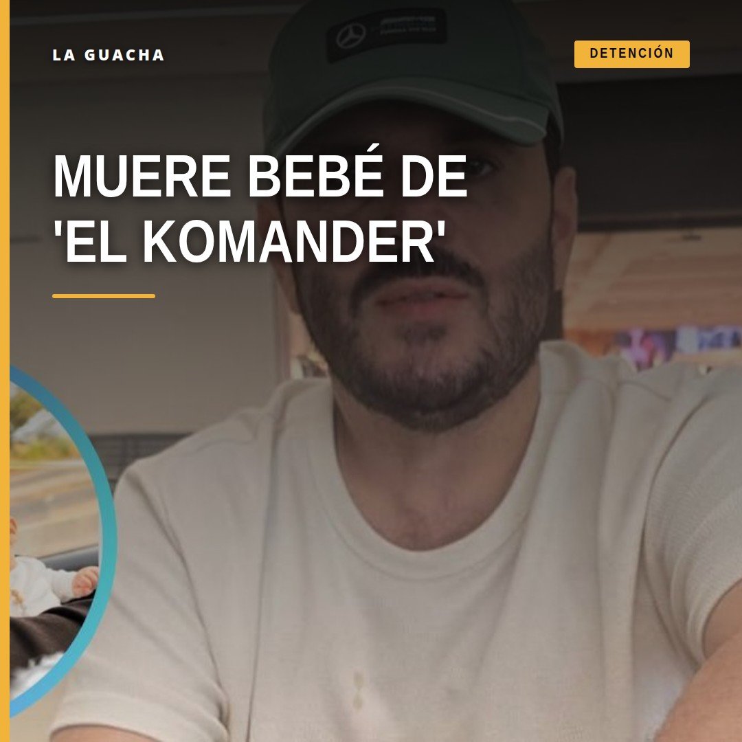 Foto de Alfredo Ríos 'El Komander' cargando a su bebé José Eliseo, usada en esquela tras su muerte