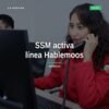 Ilustración de teléfono con icono de corazón y palabras 'Línea Hablemoos michoacán' en fondo azul suave