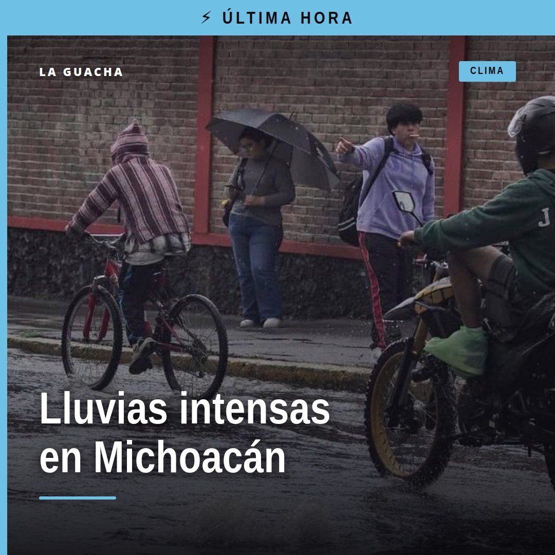 Mapa meteorológico mostrando zonas de lluvias intensas michoacán con alerta de inundaciones y tormentas