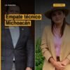 Gráfica comparativa de intención de voto entre Grecia Quiroz y Carlos Torres Piña en empate técnico michoacán 2027