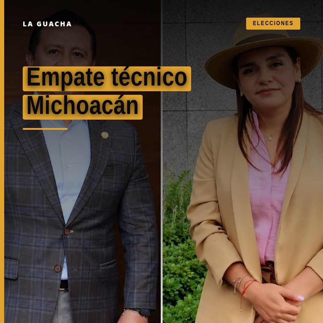 Gráfica comparativa de intención de voto entre Grecia Quiroz y Carlos Torres Piña en empate técnico michoacán 2027