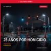 Ilustración simbólica de balanza de justicia y mapa de Michoacán con marcador en Buenavista, relacionado con el homicidio en
