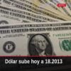 Gráfico de tendencia ascendente con cifra 18.2013 y leyenda 'precio del dólar hoy' en fondo mexicano