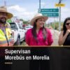 morebús morelia: vista aérea de carriles confinados en construcción y una estación con diseño moderno en Morelia, Michoacán