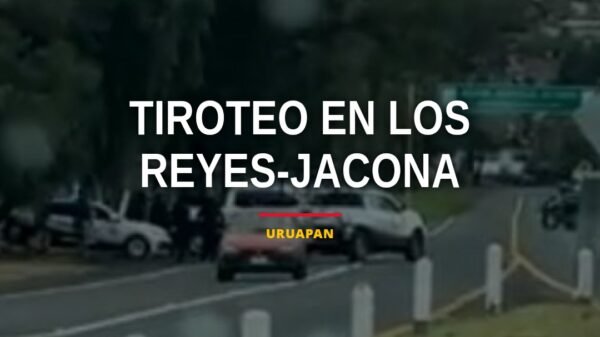 Imagen ilustrativa de la carretera Los Reyes-Jacona tras el tiroteo los reyes-jacona, con presencia de autoridades y
