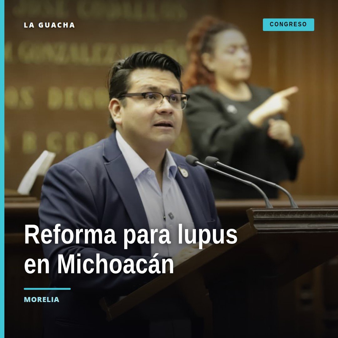 Diputado Toño Carreño Sosa hablando en tribuna del Congreso del Estado de Michoacán sobre la reforma ley salud lupus