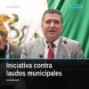 Diputado Vicente Gómez Núñez hablando en tribuna del Congreso de Michoacán sobre laudos laborales municipales