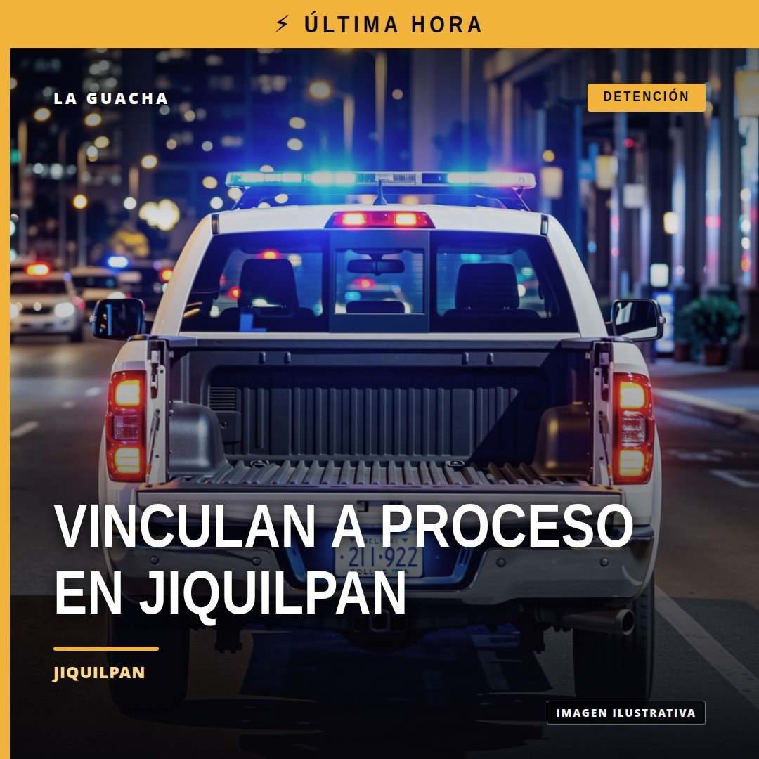 Ilustración simbólica de una balanza y documentos legales con fondo azul, representando la vinculación a proceso jiquilpan