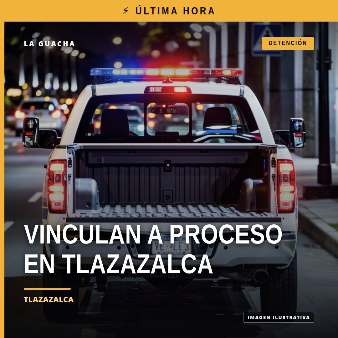 Ilustración simbólica de balanza de justicia y escudo de la Fiscalía Michoacán, con fondo que evoca Tlazazalca; vinculación