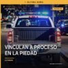 Ilustración simbólica de una balanza de justicia y documentos contables con el texto 'vinculación a proceso la piedad'