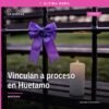 Ilustración simbólica de una balanza de justicia y un edificio judicial con la leyenda 'vinculación a proceso huetamo'