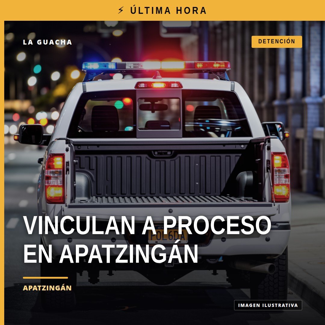 Ilustración simbólica de una balanza de justicia y un puente urbano con luces tenues, representando la vinculación a proceso