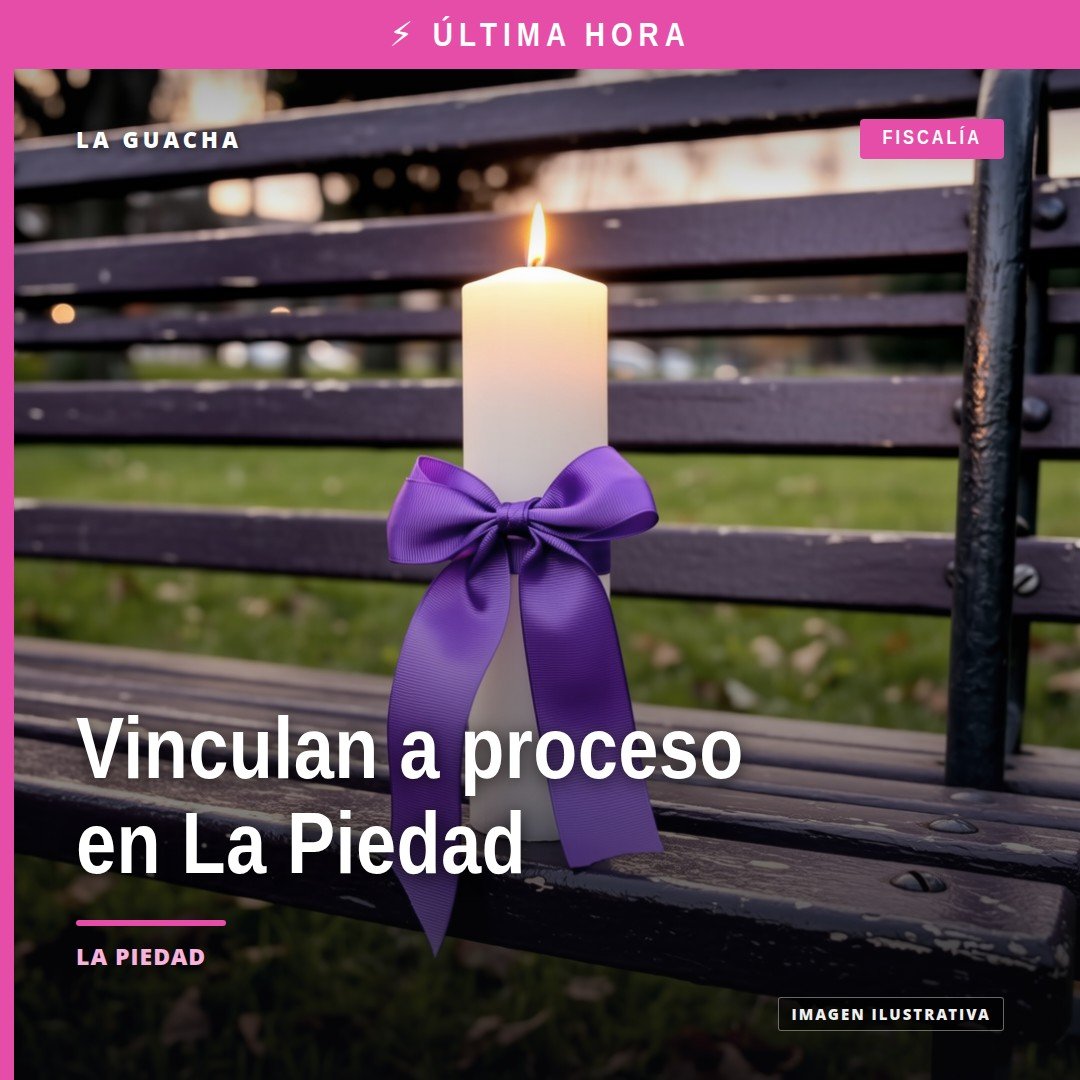 Ilustración simbólica de una balanza de justicia con fondo de edificio residencial en La Piedad, vinculación a proceso la